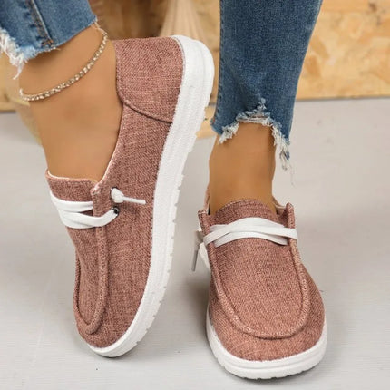 Women Canvas Shoes Women Casual Sneakers Breathable Loafers Comfortable Solid Color Soft Sole Shoes