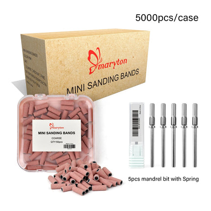 5000Pcs/Carton Nail Drill Bits Sets Pink 3mm Mini Sanding Bands Kits Manicure Accessories Tools