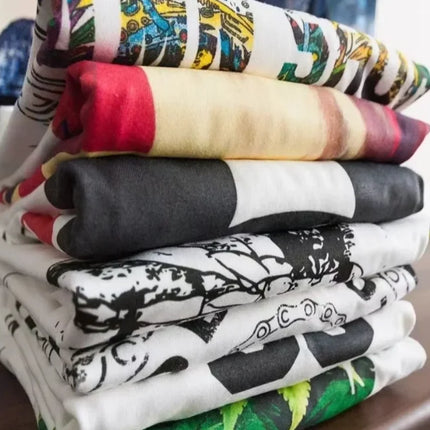 Loose Fit Men Short Sleeve Casual Tee Vintage Distressed Graphic Print Fitness Sports Breathable Cotton Streetwear Tops