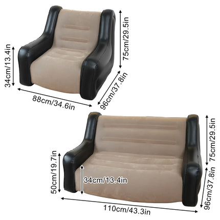 1PC Inflatable Lounge Chair for Adults Lazy Flocking Recliner, Air Couch Sofa for Indoor, Outdoor, Travel & Camping