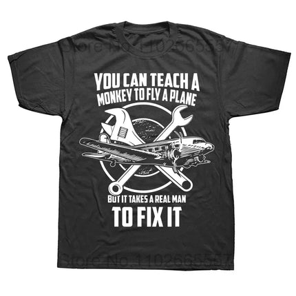 Aircraft Mechanic Definition Funny Aviation Mechanic T Shirts Summer Cotton Streetwear Short Sleeve Birthday Gifts T-shirt Men