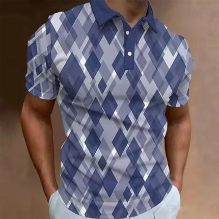Geometric Graphic Men's Polo Shirts Summer Short Sleeve Sport Tops Fashion Casual Athleisure Style Summer Business Daily Wear