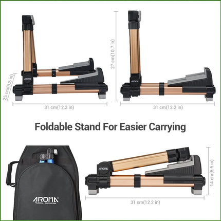 Foldable Aluminum Guitar Stand - Adjustable Floor Stand for All Types of Guitars Bass Ukulele Violin Banjo, Easy to Carry,Sturdy