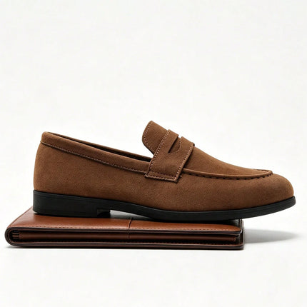 New Classics Suede Men's Shoes Slip On Loafers Preppy Soft Breathable Flats Non Slip Daily Fashion Casual Outdoor Sneakers