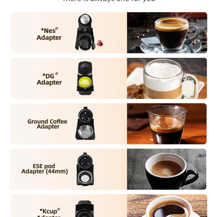 HiBREW Multiple Capsule Coffee Machine, Hot/Cold Dolce Gusto Milk Nespresso Capsule ESE Pod Ground Coffee Cafeteria 20Bar 5 in 1