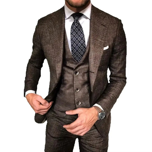 Trajes de negocios a medida para hombre 2025 para esmoquin de talla grande, 3 piezas, corte ajustado, blazers para padrinos de boda, baile de graduación, fiesta, novio, ropa formal para hombre
