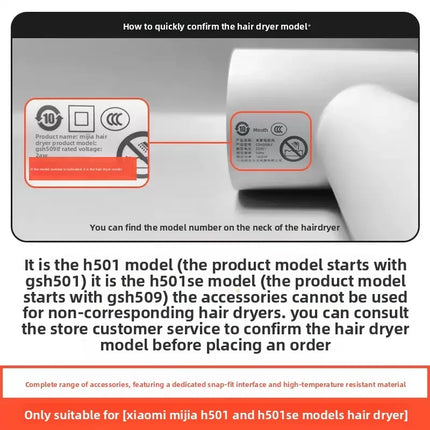 H501/H501SE for Xiaomi Mijia Hair Dryer Drying Modeling Mouthpiece Accessories