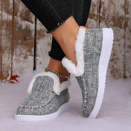 Women's casual fashion cotton boots, fleece-lined and thickened for warmth, stylish and lightweight.