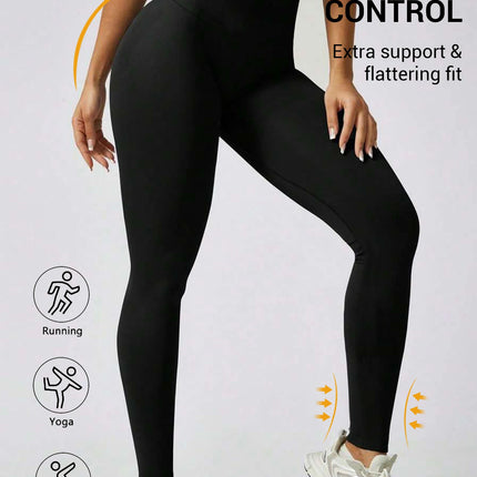 Womens Daily Athletic High Waist Skinny Leggings Tummy Control Hip Lifting Stretch Pants For Yoga Fitness Running Cycling