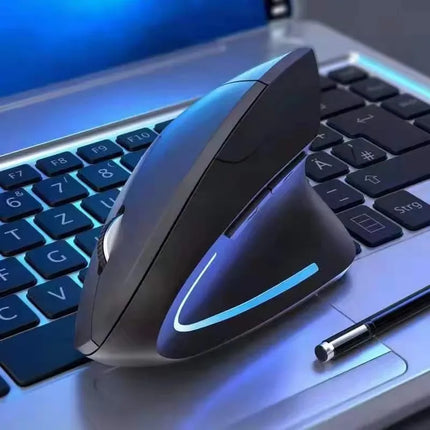 HOMEFISH Vertical Mouse Ergonomic 2.4GHz Wireless Optical Mice 3 Adjustable DPI 800/1200/1600 6 Buttons for Laptop - product