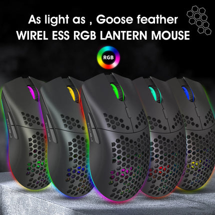 HXSJ 60% Wireless Gaming Keyboard and Mouse Combo,LED Backlit Rechargeable 2000mAh Battery,Mini Mechanical Feel - product ima
