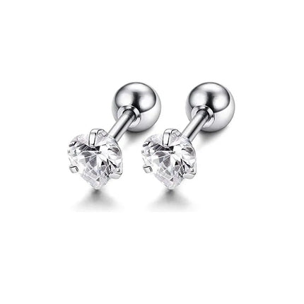1-12 Pairs Shiny Zirconia Cartilage Stud Earring Tragus Helix Piercing Barbell Star Heart Ball Cartilage Earrings Set for Women