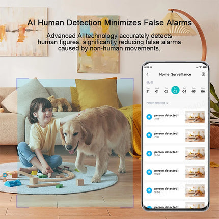 XIAOMI Home Security Intelligent Wifi Camera PTZ 2K,Color Night Vision,Two‑Way Audio,AI Human Face Detection,Chinese Version