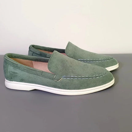 Luxury Mens Suede Leather Loafers 2026 Classic Brand Breathable Slip-On Casual Driving Shoes Moccasins for Men
