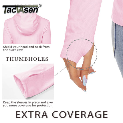 TACVASEN Summer UV/Sun Protection Outdoor Hooded T-shirt Women's Hoodie Shirt UPF 50+ Long Sleeve Fishing Hiking Athletic Shirts