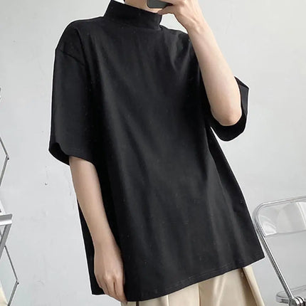 Men Half-high Collar T-shirt Half-sleeve Bottoming Shirt for Men Men's Stand Collar Half Sleeve Summer T-shirt Casual for A