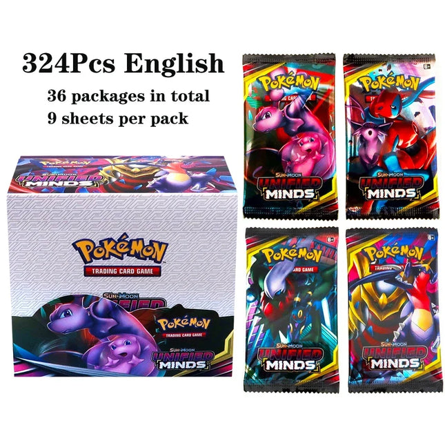324 Stk./Box Pokémon TCG Sonne & Mond: Bund der Gleichgesinnten 36 Packungen Pokémon-Karten Sammelspielzeug Pokémon-Kartenspiel Brettspiel REISE