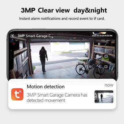 Tuya SmartLife WiFi Garage Door Opener with 3MP Camera Remote Control Two Way Audio Night Vision Recording Alexa Google Support