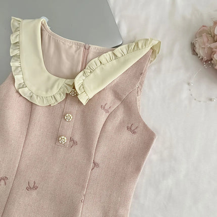 MEXZT Sweet Pink Mini Dress Women Fashion Kawaii Party Bow Patchwork Dresses Korean Elegant Sundress Summer Bodycon Vestidos New