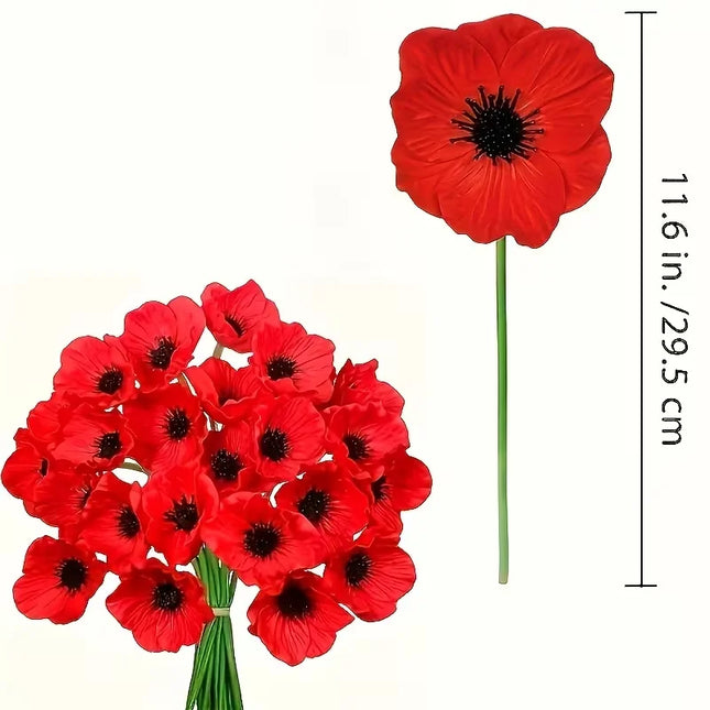 Red Poppy Flowers - artificial flowers for bouquets (photo 6 of 7)