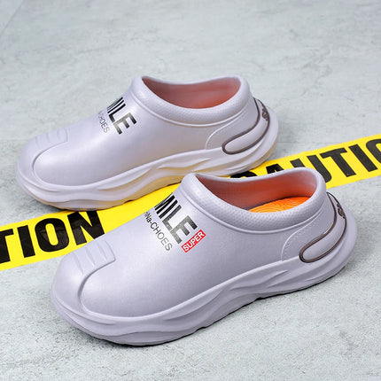 Men Kitchen Shoes Professional Chef Clogs Oil-Proof Doctor Shoes High Quality Garden Clogs Waterproof Plus Size for Pet Workers