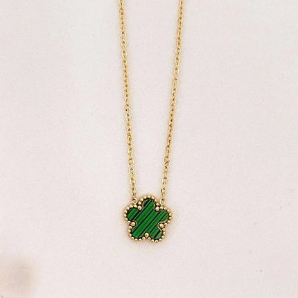 1pc Luxury Five Leaf Flower Pendant Necklace Jewelry Earrings for Women, Fashion Stainless Steel Clover Bracelets Gift