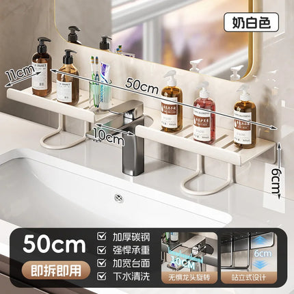 WV Home Garden Kitchen Sink Faucet Draining Storage Rack Dishwashing Sponge And Steel Wool Holder for Organization