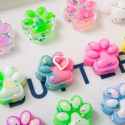 10pcs Mini Cute Cat Claw Plush Pinch Fun Colorful Halloween Christmas Party Pack Fillers for Pressure Reduction Cartoon Style