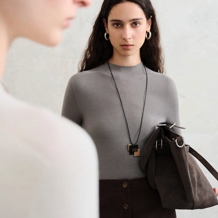Premium Series German Biella Wool Autumn Super Fine Washable Seamless One-Piece Mock Neck Thermal Base Layer
