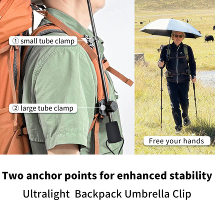 Ultralight Hiking Umbrella Outdoor Trekkin Long Umbrella Hands-Free UV Protection Umbrella Clip for Backpacks Sun & Rain Outdoor