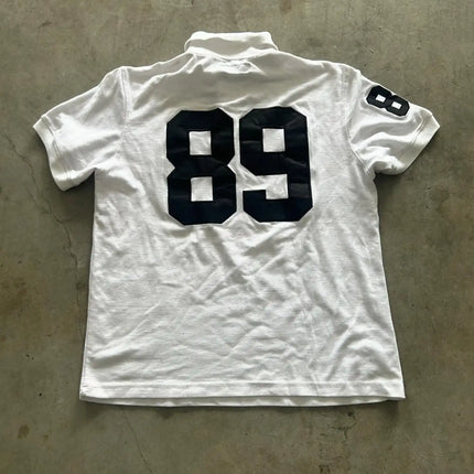 Peace Flag America Retro Polo Shirt Y2k Streetwaer Letter Embroidery Lapel Shirt Casual Short Sleeve Jersey Hip Hop Men Clothing