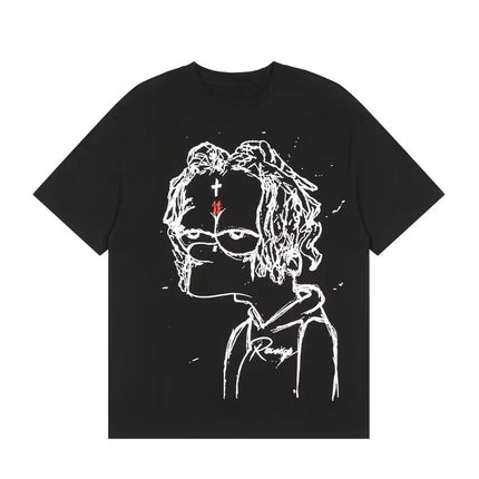 Gothic Font T-Shirt 2D Metal Effect Graphic Tee, Black Streetwear Bold Letter Print Tops for Men Women Casual men clothing