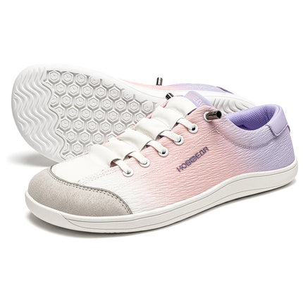 Pink-and-lavender HOBIBEAR sneakers with white patterned soles