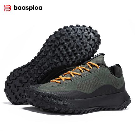 Baasploa Men Hiking Shoes Comfort Soft Waterproof Male Trekking Sneakers Fashion Resistant Non-slip Outdoor Climbing Shoes