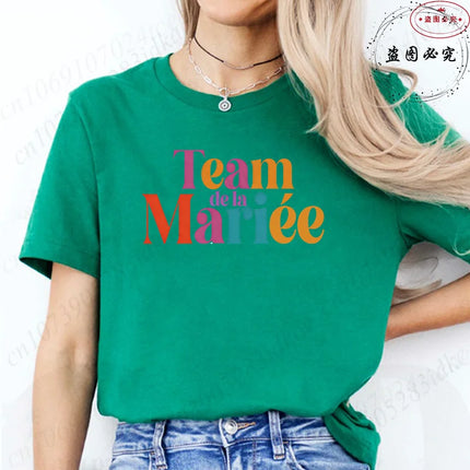 French Girls Single Farewell Women Tees: Future Bride Team Bride Tops, Female Clothing for Bachelorette EVJF Party T-shirts D002