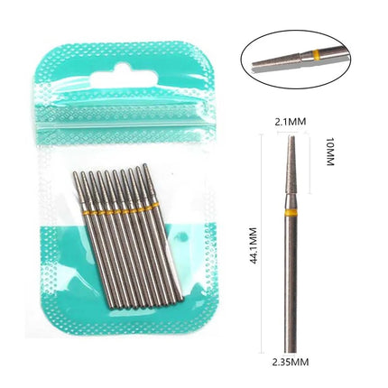 10pcs Diamond Milling Cutter Nail Drill Bits Set For Manicure Accessory Pedicure Eletric Machine Nail Bit Brush Burr Tools