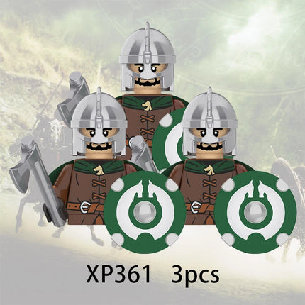 3pcs Lord Rings Elves Orcs Army Dwarf Rohan Mini Action Toy Figures Building Blocks Assembly Toys for Kids Birthday Gift