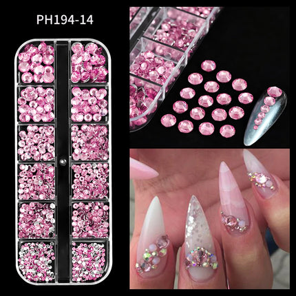 12Grids Mini Caviar Beads Nail Art Decorations Metal Gold/Silver Micro Ball Nail Charms Magnetic Pen 0.5~3mm Ball Nail Jewelry