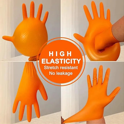 Heavy Duty Disposable Nitrile Gloves 8Mil Extra Thick Mechanic Glove with Textured Grip Antislip Safety Work Gloves