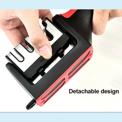 Kitchen 4Segment Knife Sharpener Household Multi-functional Hand-held Three-purpose Black Sharpening Stone - product image fr