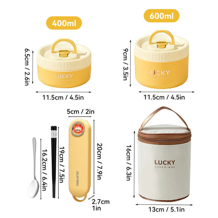 WORTHBUY Portable Sealed Thermal Lunch Box For Kids Stackable Microwave 304 Stainless Steel Bento Box Insulated Food Container