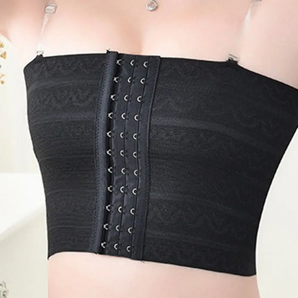 Breathable Seamless Short Shaperwear Straps Bustiers Women Corsets Breast Binder Vest Tomboy Bra