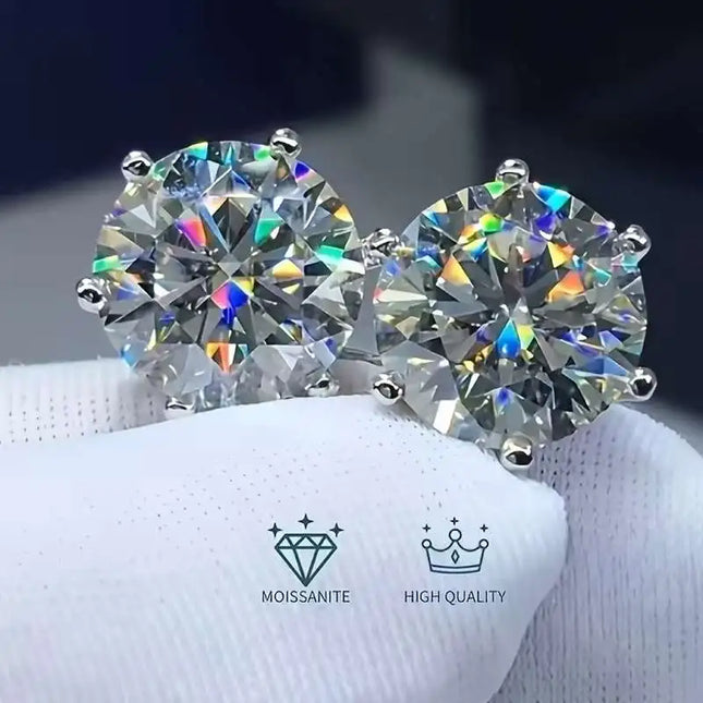 [Moissanite Earrings Gift] Moissanite Earrings, 1 pair S925 – Perfect for celebrating parties with friends, family, and classmates. Suitable for everyday wear, anniversaries, holidays, and birthdays.