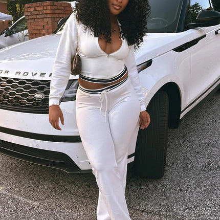 Streetwear Casual Tracksuits Set Sexy Women Two Pieces Sports Matching Set Sweet Lady Gym Pants Outfits