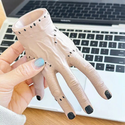 Adams Palm Broken Hand Ornament on Halloween. Garden Decoration Astor's Hand Fleshy Potted Basin Scary Palm Pen Holder Storage