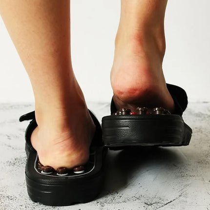 Acupoint Massage Slippers For Men Women Sandals Feet Chinese Acupressure Therapy Medical Rotating Foot Massager Shoes Unisex