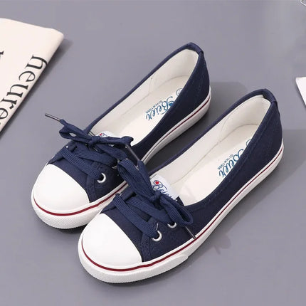 2026 New Women Shoes Fashion Canvas Shallow Casual Shoes for Woman Comfort Lace Flat Bottom Sneaker Designer Shoes Zapatos Mujer