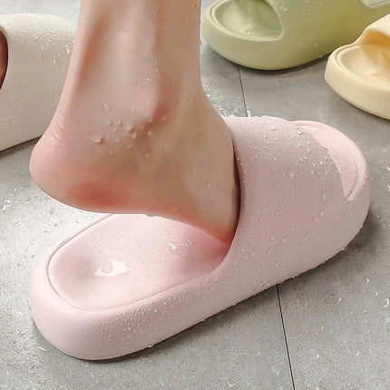 Unisex Non Slip Bathroom Home Slippers Soft Sole EVA Pillow Slides Summer Flat Beach Sandals Woman Thick Platform Cloud Slippers