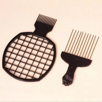 African Curling Comb Set with Steel Needle Comb and African Curling Comb, Salon Styling Tool Special for Real Hair Wigs