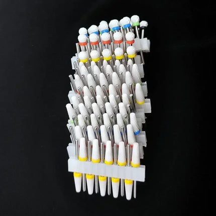 10 Ceramic Drill Bits, Milling Cutters, Rotating Nail Polish Grinding Machine Accessories, Overflow Removal Tool Accessories